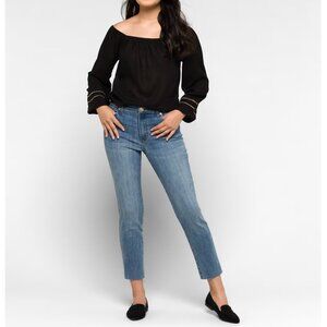 NWT STS Blue Caroline High Rise Straight Leg Raw Hem Jean, Size 31